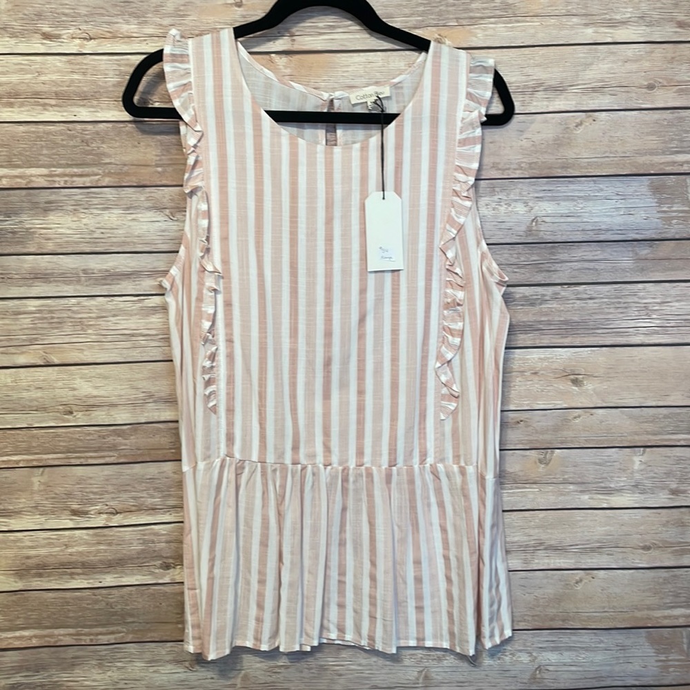 Cotton Bleu Ruffle Top